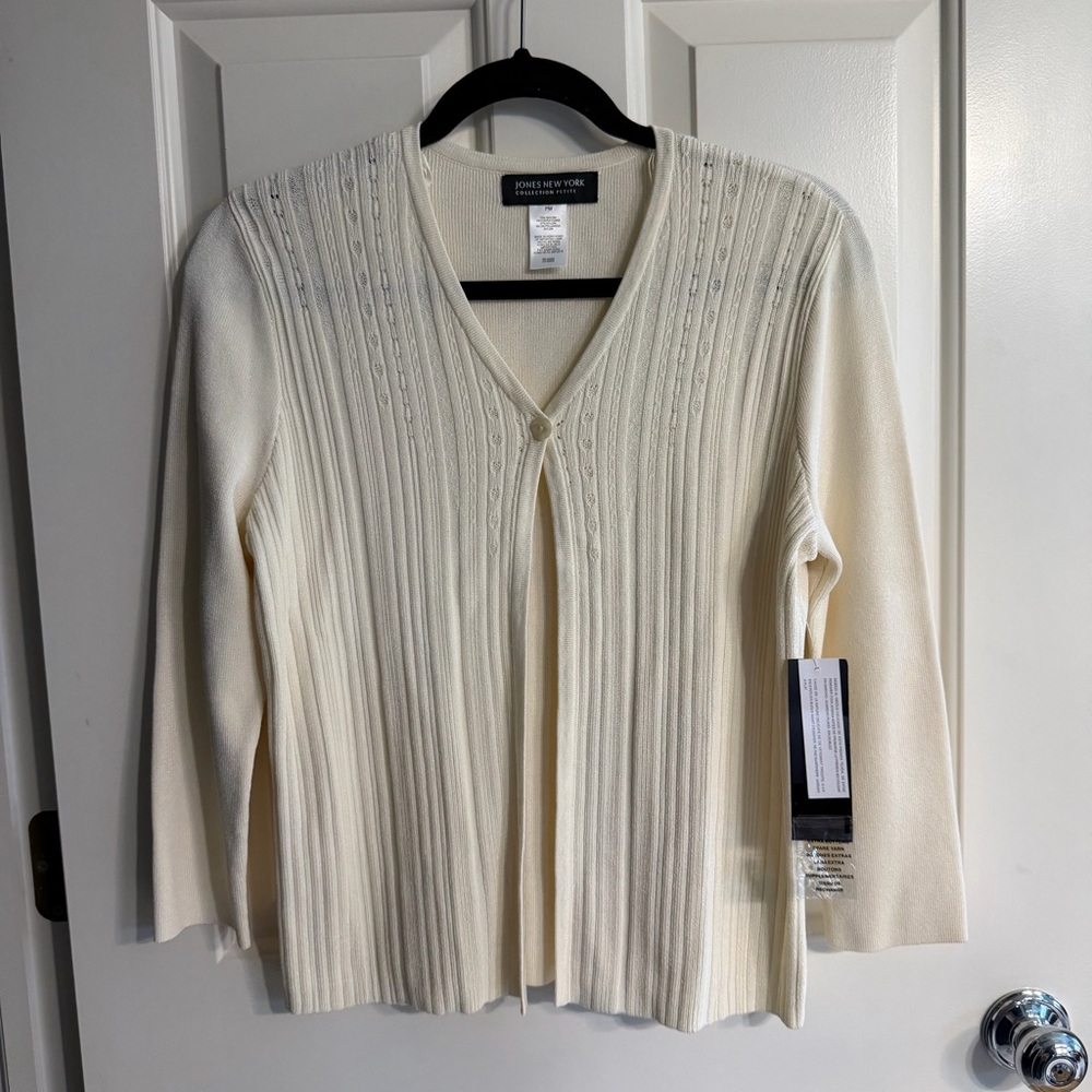 Jones New York Women's Cream Cardigan
